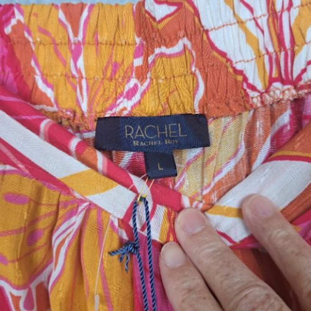 Rachel Roy Tropical Wide Leg Pull On Resort Pants - Picture 6 of 9